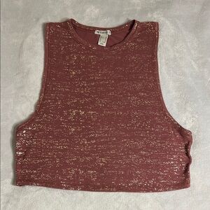 Forever 21 Burgundy Crop Muscle Tee